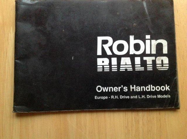 Preview of the first image of Robin Rialto owners handbook very handy if you own a reliant.