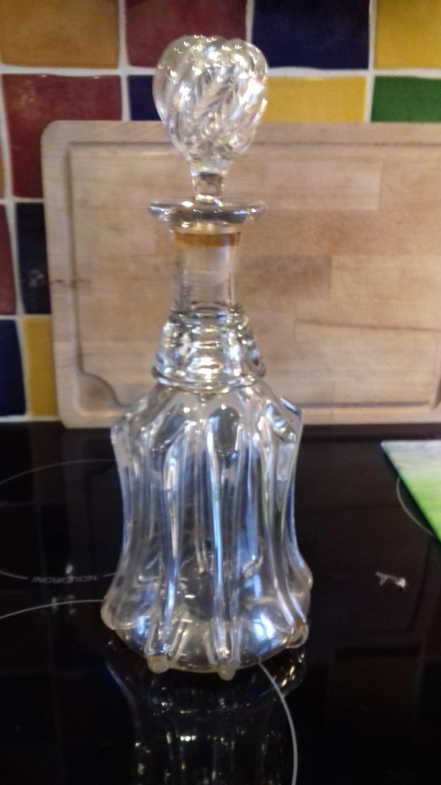 Preview of the first image of Victorian fluted glass decanter.