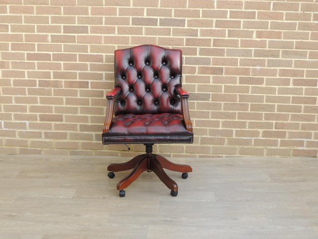 Preview of the first image of Gainsborough Chesterfield Ox Blood Chair (UK Delivery).