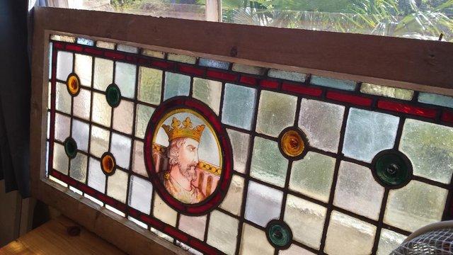 Image 6 of 'The King', Victorian/Edwardian Stained Glass Window Panel
