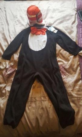 Image 1 of New with Tags Cat in the hat costume age 7-8 years
