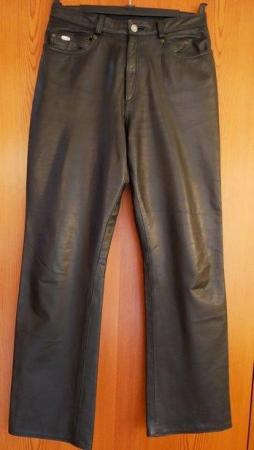 Image 2 of Ladies Black Leather Trousers
