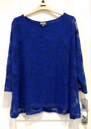 Image 11 of Phase Eight Blue Double Layered Top Size 12