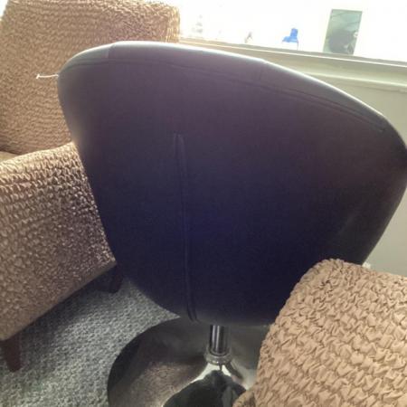 Image 2 of Black Faux Leather Swivel Chair