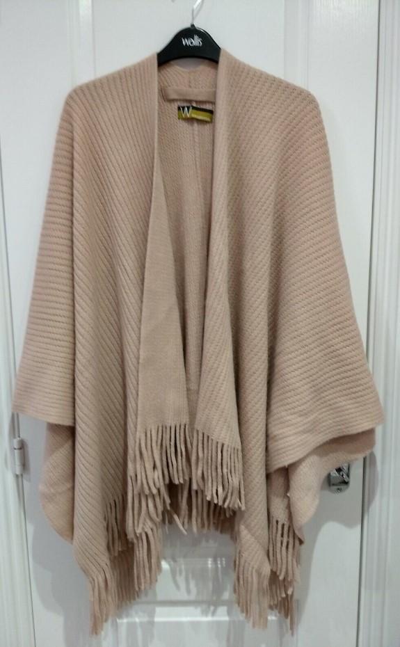 Preview of the first image of New Women's Wallis Collection Ribbed Shawl Pale Pink.