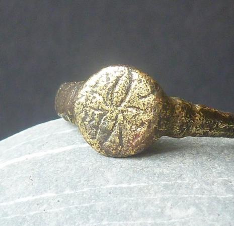 Image 1 of Ancient Antique Genuine Medieval Bronze Ring (5125)