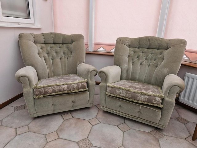 Preview of the first image of LOCATION HALIFAX ARMCHAIRS V GOOD CONDITION.