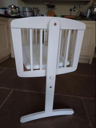 Image 8 of Crib, Mothercare, white, washable mattress included, all exc