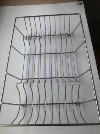 Image 1 of STAINLESS STEEL, LARGE, WIRE DISH DRAINER PLATE RACK 48cm x