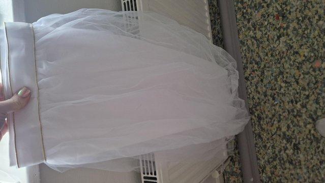Preview of the first image of White tulle table skirt tutu lace chiffon mesh.