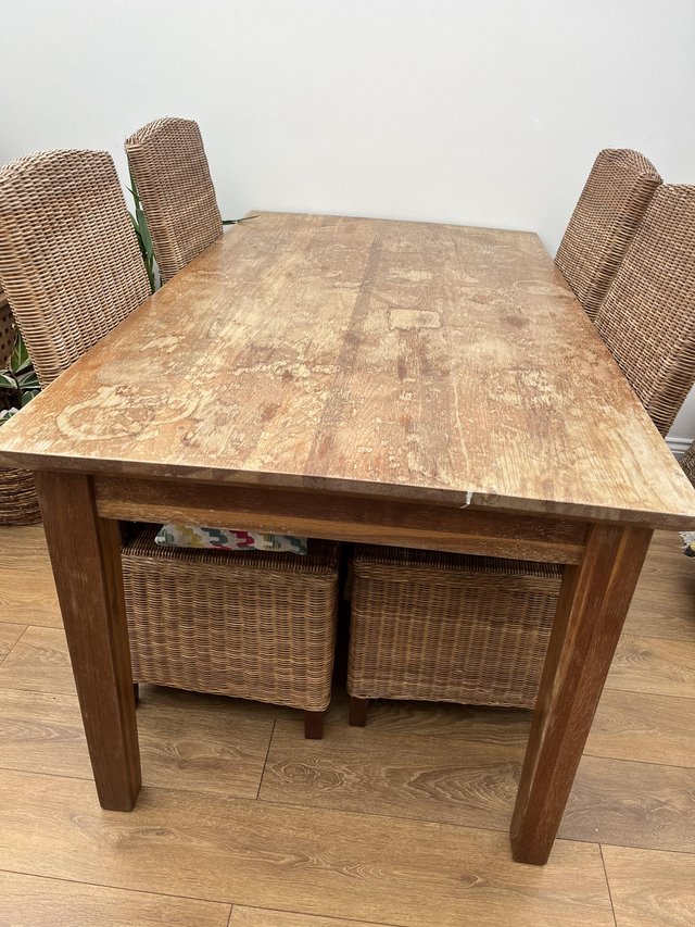 Preview of the first image of Solid oak dining table with 4 chairs inc.