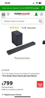 Image 3 of LG sound bar & Subwoofer - Model: USC9S
