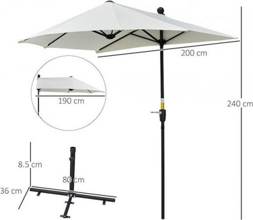 Image 2 of Outsunny 2m Half Parasol (in its original packaging)