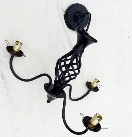 Image 1 of Black Twisted Metal Chandelier Style Light Fitting