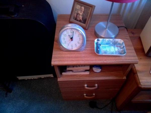 Image 1 of Bedside cabinet with shelf and 2 drawers