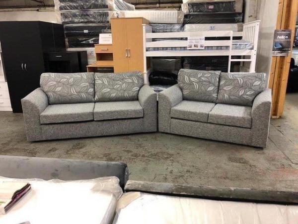 Image 1 of Dundee silver 3&2 sofas ——————————-