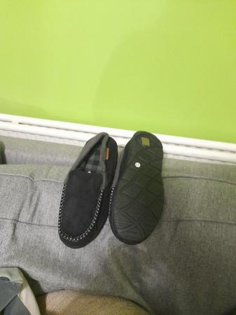 Image 2 of New Mens  grey and black slippers