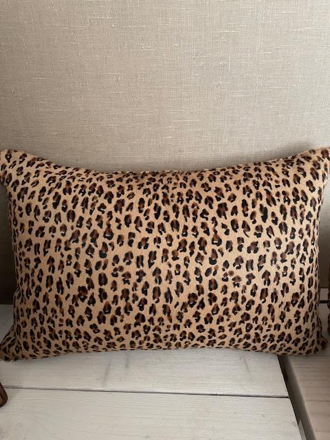 Preview of the first image of Leopard print on Cowhide cushion.