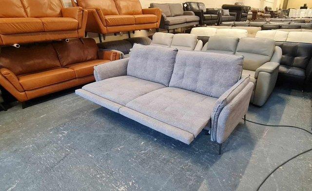 Image 3 of Bolzano grey fabric electric recliner 3 seater sofa