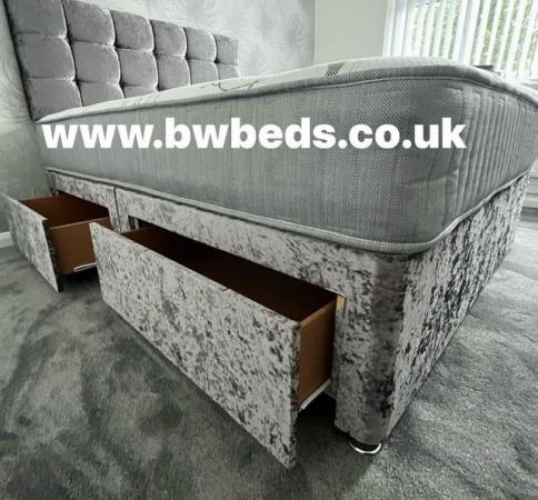 Image 2 of King size - Lyon deluxe divan bed with Aries headboard