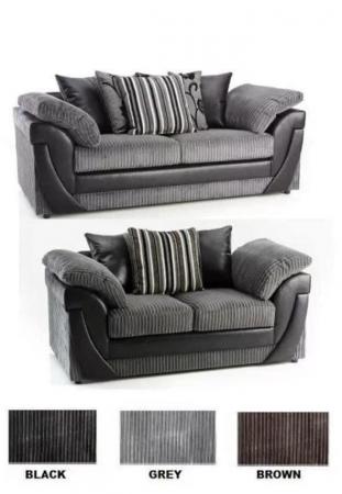 Image 1 of Lush 3&3 sofas in black/grey.