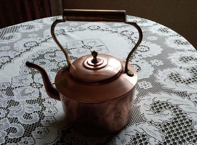 Preview of the first image of Copper kettle with brass handle.