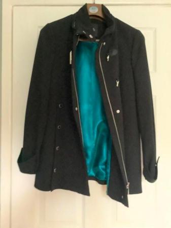 Image 3 of Ladies 3/4 Black coat with detachable hood