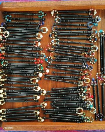 Image 3 of Lace Making Bobbins with spangles (plastic)