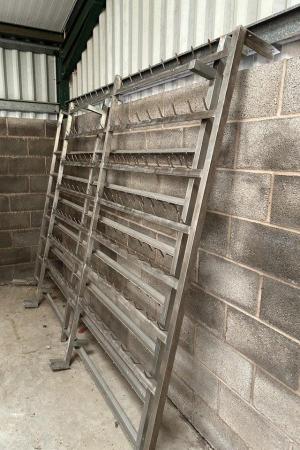 Image 1 of 2 x STAINLESS STEEL FOOD GRADE BUTCHERS HANGING RAILS