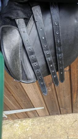 Image 3 of Black Bates saddle . GP 16 1/2. Inches