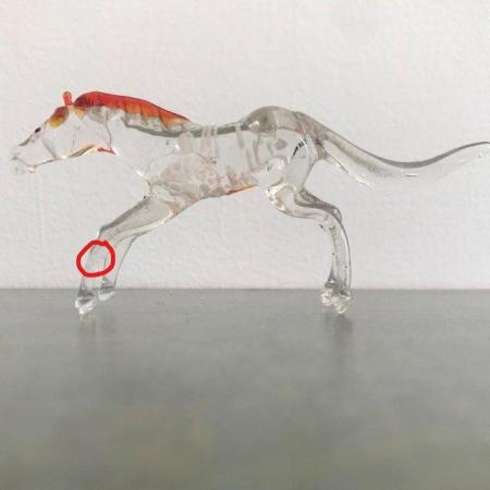 Image 2 of Vintage 1960's handmade glass horse, repair.