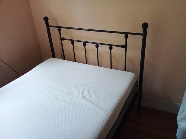 Preview of the first image of Bed and thick foam mattress.