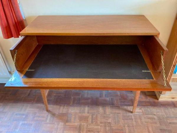 Image 2 of Hand Crafted 3 Drawer Solid Mahogany Desk with pull out desk