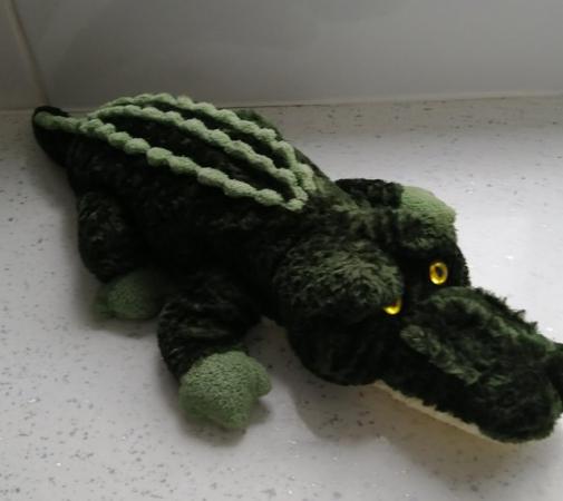Image 2 of Aurora Green Plush Crocodile Soft Toy.  18.1/2" Long.