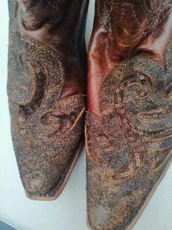 Image 3 of Woman's all leather CowGirl Boots