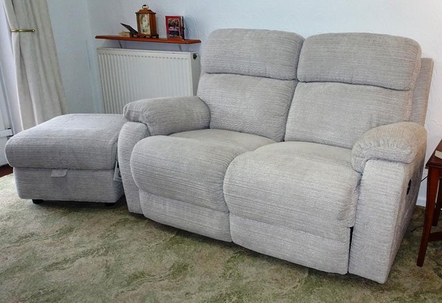 Preview of the first image of Sofa-Newbury DFS 2 seater powered recliner+storage footstool.