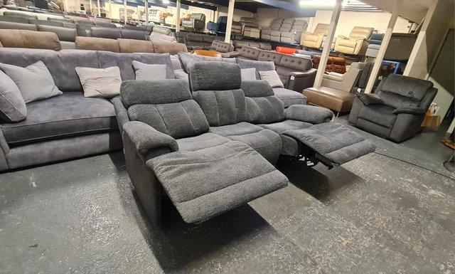 Image 5 of La-z-boy Empire Austin Ash fabric recliner 3 seater sofa