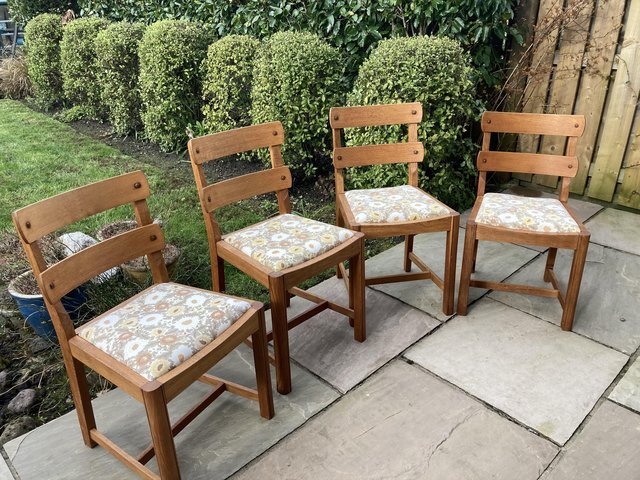 Preview of the first image of Set 4 Retro Vintage Dining Chairs.