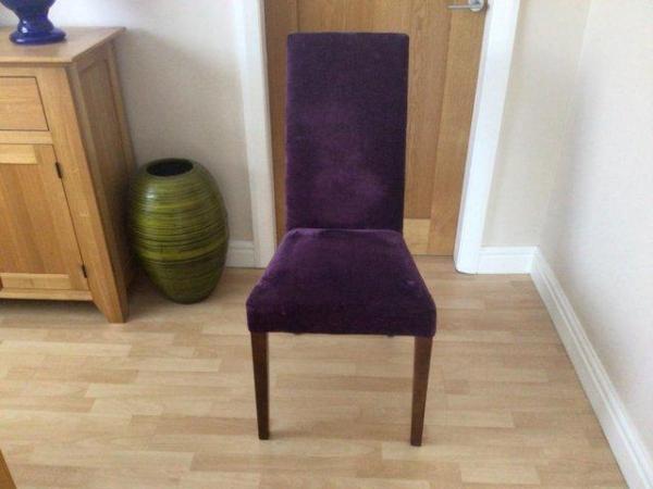 Image 3 of Four dining room chairs,purple Drayton.