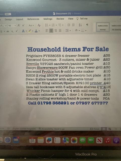 Preview of the first image of Household items for sale due to forthcoming move.