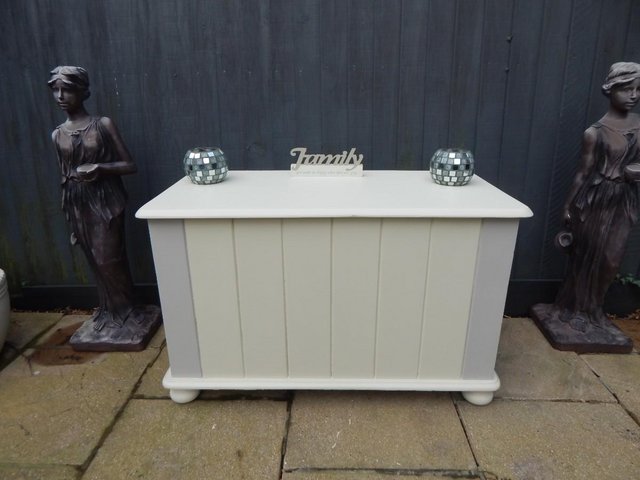 Preview of the first image of Vintage Farmhouse Pine childs Toybox / Blanket box.