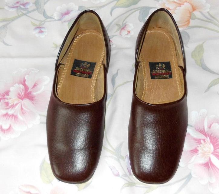 Preview of the first image of GENTLEMENS BROWN SLIP ON SLIPPERS MADE BY GANNEX..