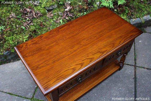 Image 32 of OLD CHARM LIGHT OAK TWO DRAWER COFFEE TABLE TV MEDIA STAND