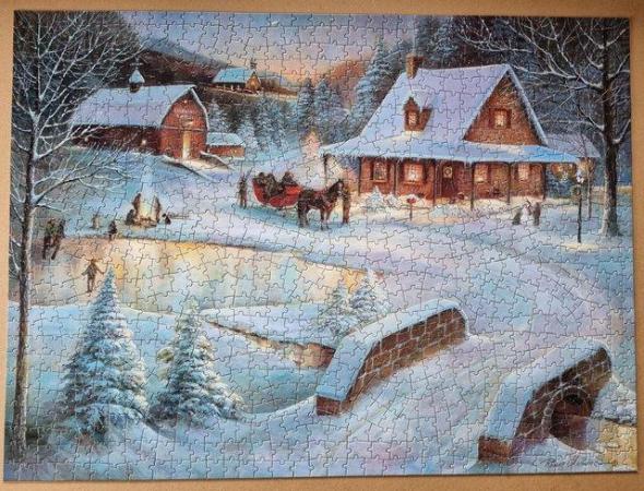Image 2 of 1000 piece jigsaw called VILLAGE POND by BITS and PIECES
