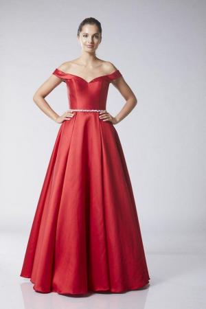 Image 1 of Tiffanys red prom dress style Adele size 16shop sample