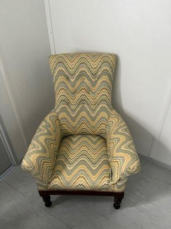 Image 1 of Antique Edwardian high backed armchair