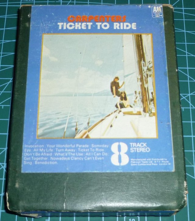Preview of the first image of Carpenters, 8 Track Cassette, Ticket To Ride.