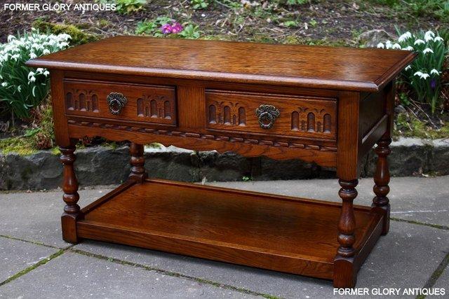 Image 43 of OLD CHARM LIGHT OAK TWO DRAWER COFFEE TABLE TV UNIT STAND
