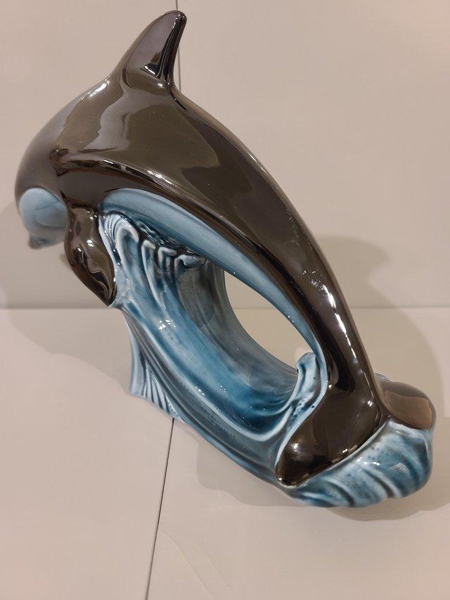 Preview of the first image of Poole Pottery Large Dolphin Figure.