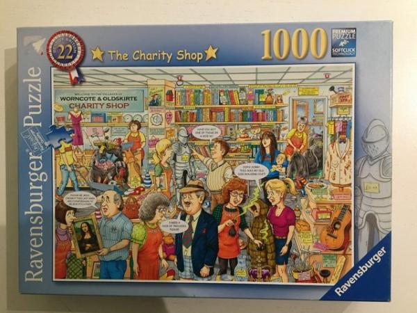 Image 3 of Ravensburger 1000 piece jigsaw titled The Charity Shop.